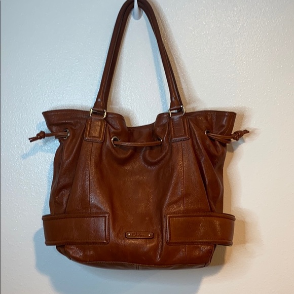 Cole Haan Double Handle Front Zipper Drawstring Shoulder Bag - Picture 7 of 15
